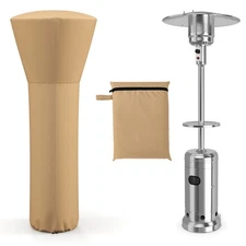 Patio Standing Propane Heater Cover Waterproof with Zipper & Bag Beige