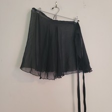 Watercolor Dancewear Black Sheer Wrap Skirt Dance Beach Cover Up Womens One Size