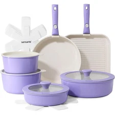 17-Piece Non-Stick Cookware Set W/ Removable Handles Dishwasher Safe Induction