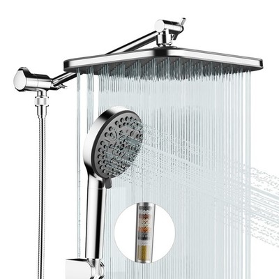 JOMOO Filtered High Pressure Shower Head Combo 10 Spray 12'' Rainfall
