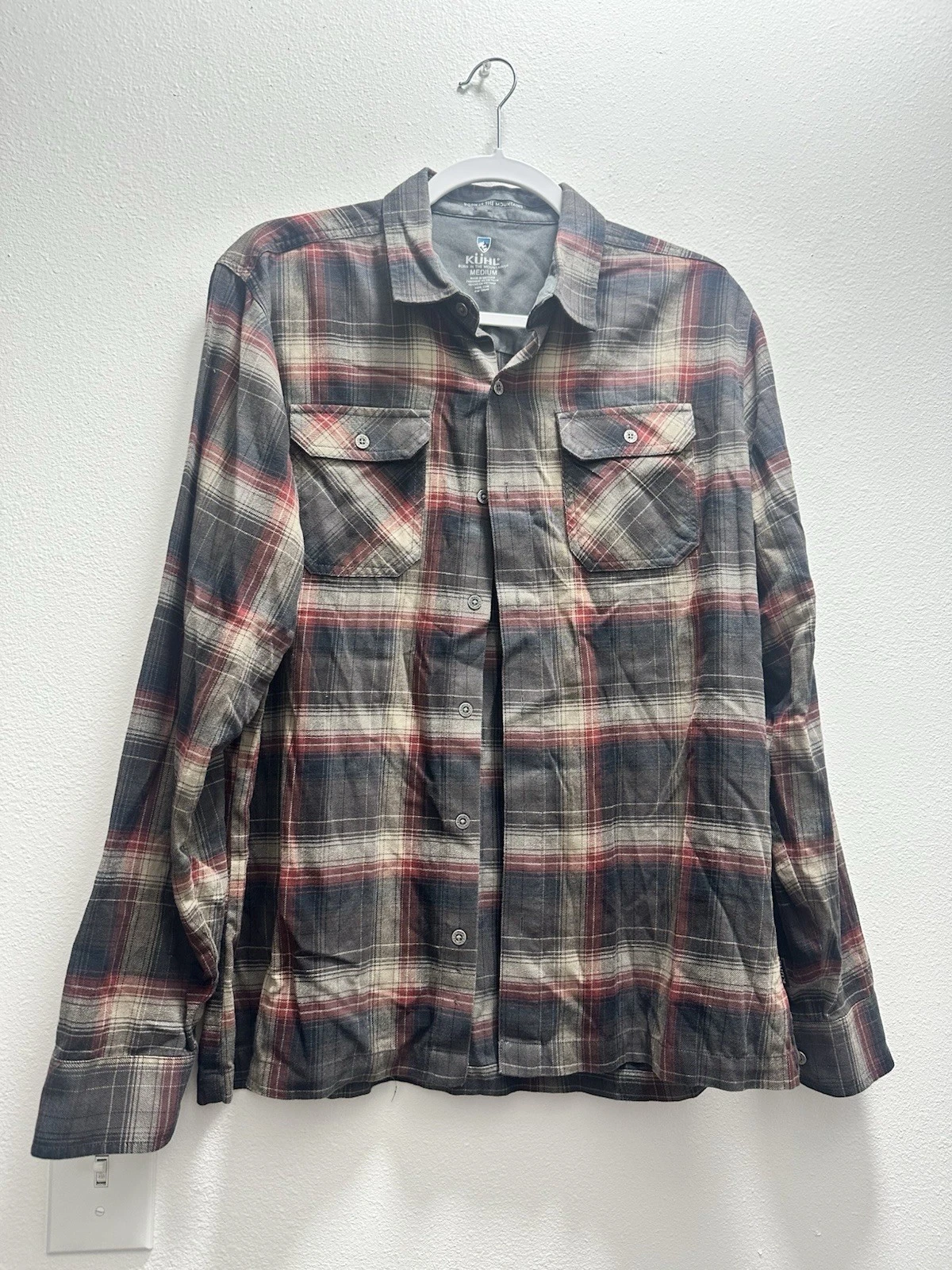 Kuhl Men's Long Sleeve Flannel Shirt Button-Up, Plaid EUC Size Medium