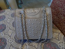 Tory Burch Taupe Napa Leather Quilted Convertible Shoulder/Crossbody Bag