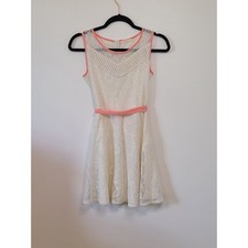 Love Andrea Peach Cream Lace Mini dress