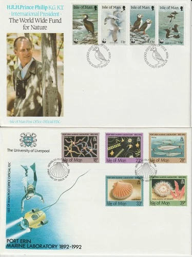 ISLE OF MAN - MARINE / NATURE - 1989/1992 FIRST DAY COVERS
