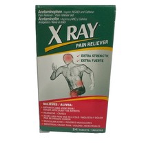 X RAY Extra Strength Pain Reliever 24 Tablets Headache Arthritis Caffeine