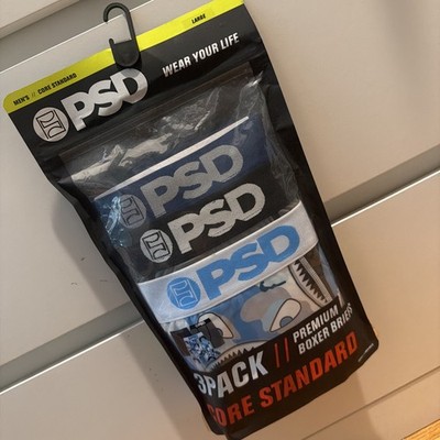 PSD 3 Pack Premium Boxer Briefs Core Standard Men's LARGE (36-38)