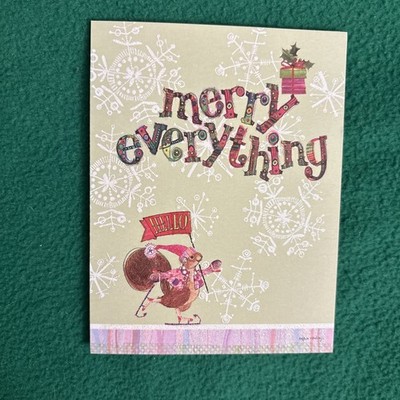 LIQUIDATING-Leanin  Tree Christmas Greeting Note Card  Hello Merry  