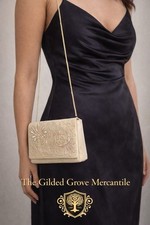 NEW NYTLITES by La Regale Cream Satin Floral Beaded Evening Bag Clutch Purse NWT
