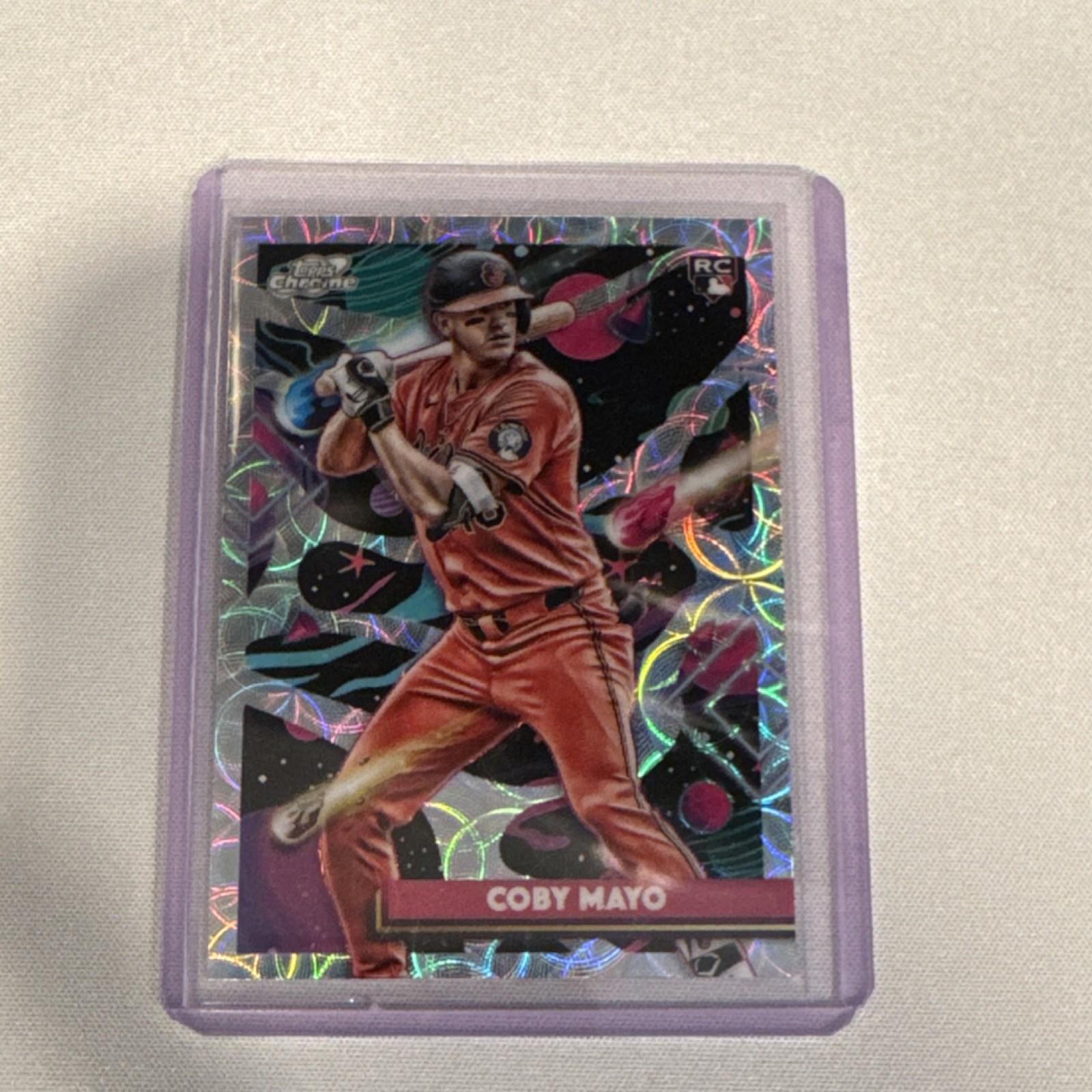 2025 Topps Cosmic Chrome Nucleus Refractor Coby Mayo Orioles Rookie #154