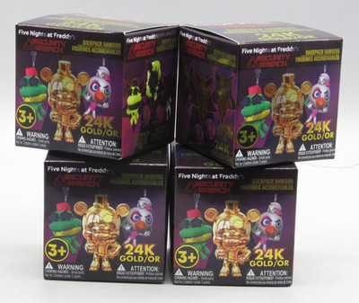 Lot of 4 Five Nights at Freddy s Security Breach Backpack Hanger 24K Gold Chase