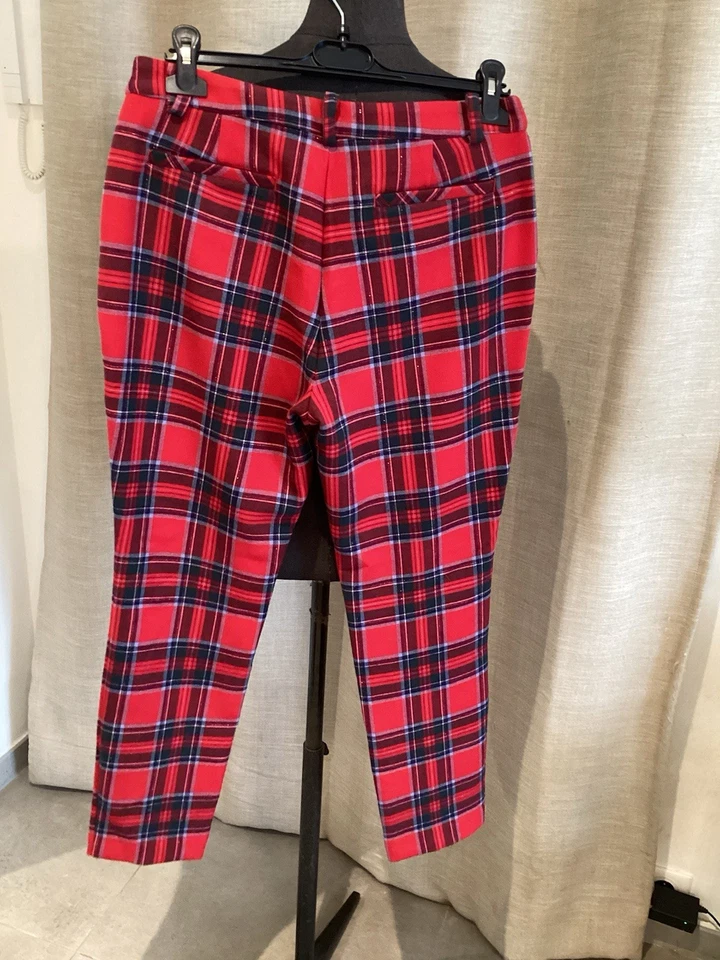 Superbe Et Authentique Pantalon Écossais Rouge Vineyard Vines 40 Tbe - Photo 3/4