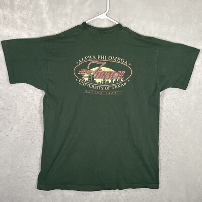 VTG 90s Alpha Phi Omega Semi Formal University Of Texas T Shirt Adult 2XL  XXL