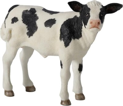 Polystone Holstein Calf Cow Cute Farm Animal Figurine Home Decor Collectible