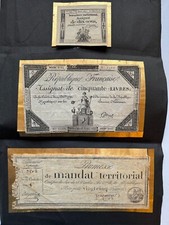 3 x seltenes Papiergeld Frankreich um 1800 - siehe detailierte Beschreibung