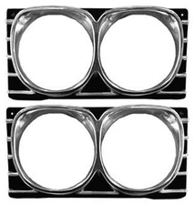 1967 Impala, Caprice, Biscayne & BelAir Headlamp Bezels 2-Pieces Set New Dii