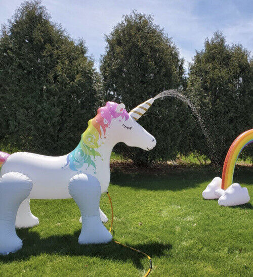 BIG Unicorn Sprinkler Inflatable Outdoor Water Atlanta Mall Directly managed store Toy Rainbow HUGE