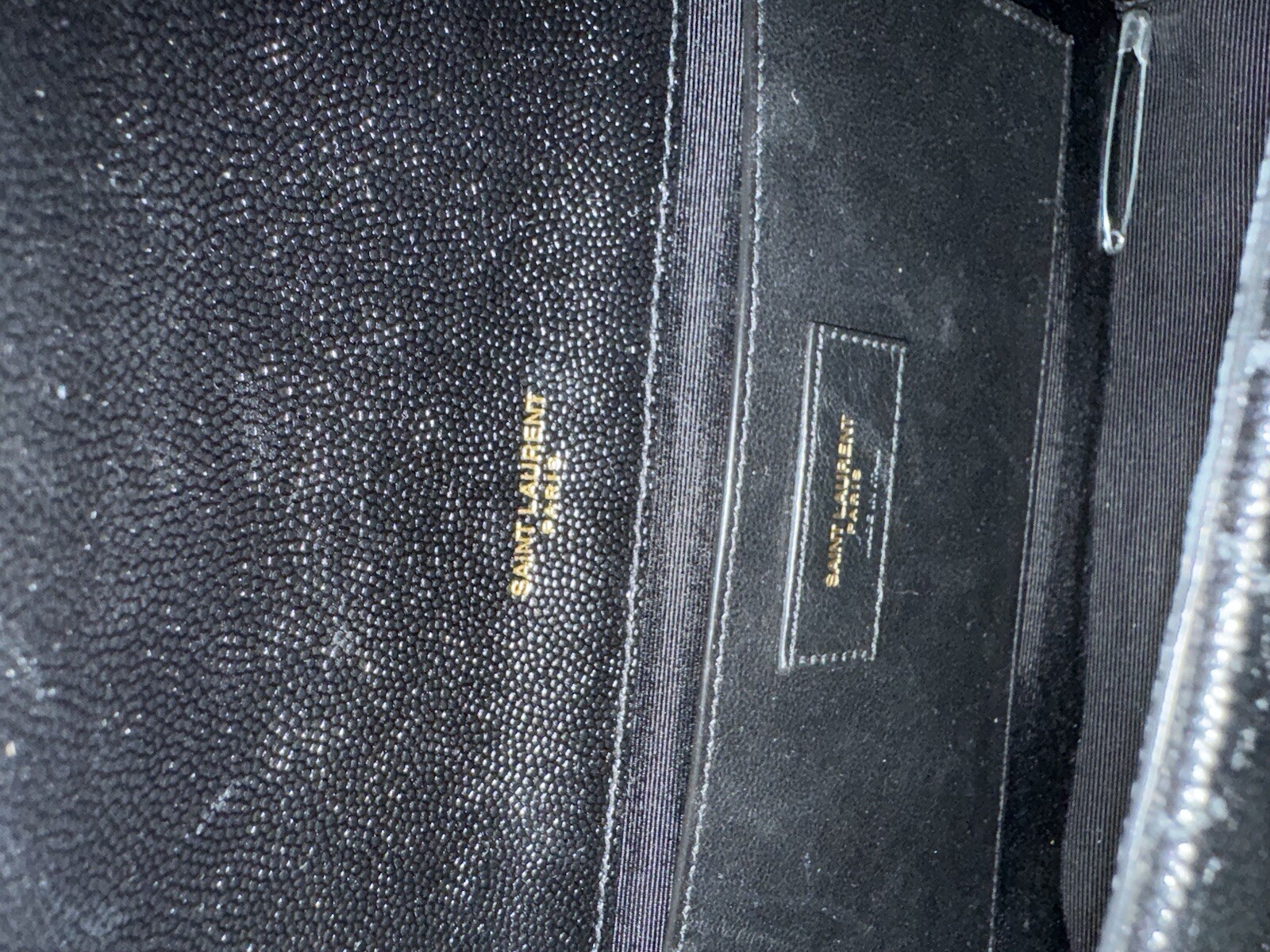 Nuovo Saint Laurent Busta Media Saffiano Pelle Nero con ferramenta oro