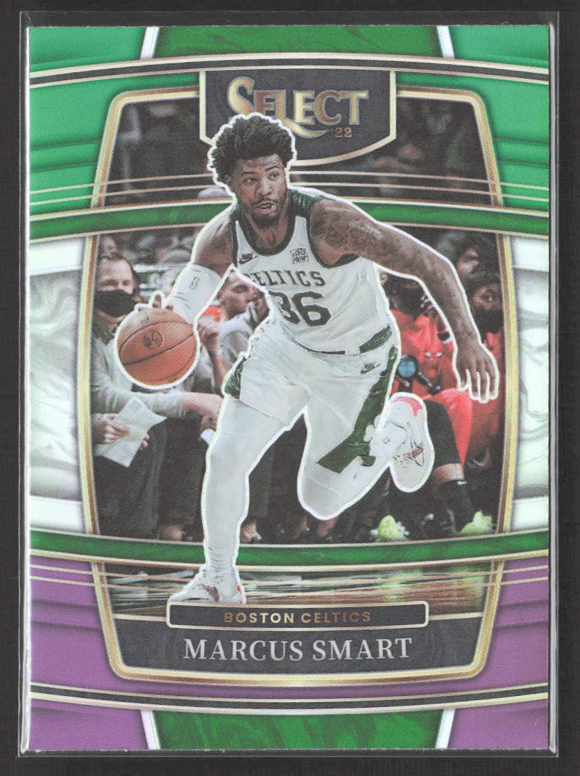 2021-22 Panini Select Marcus Smart #32 Green White Purple Prizms Boston Celtics
