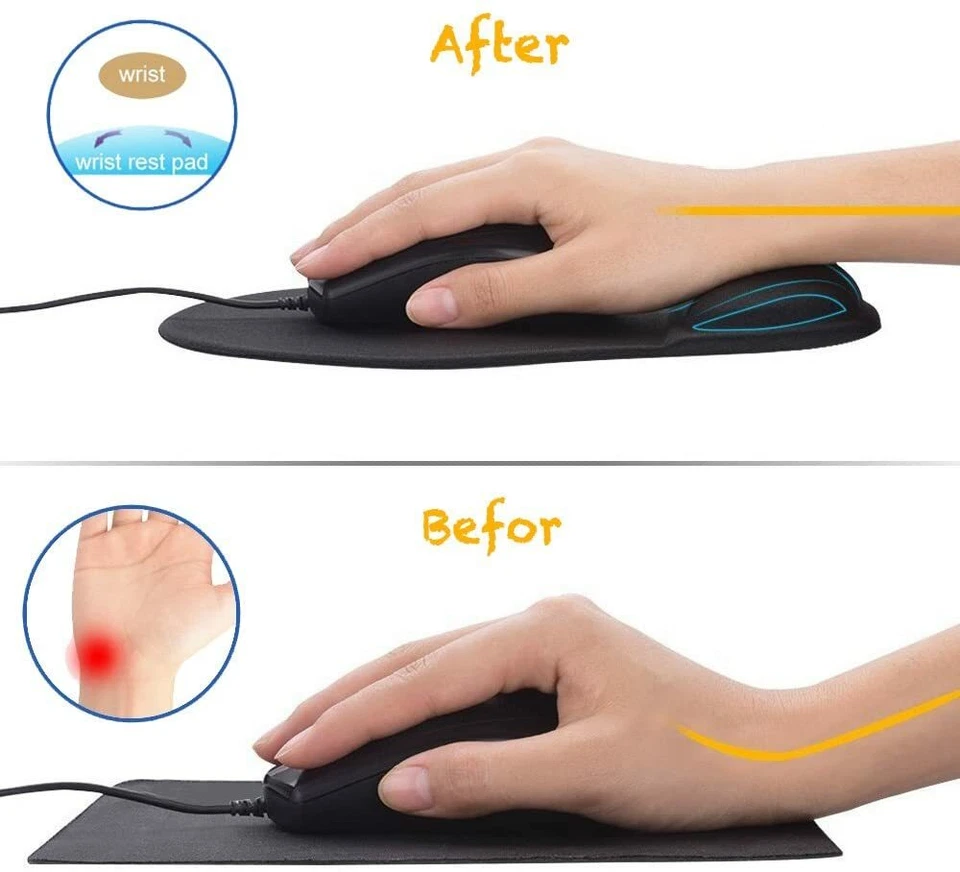 Office Mouse pad with Gel Wrist Support - Ergonomic Gaming Desktop Wrist Rest - Image 4 of 4
