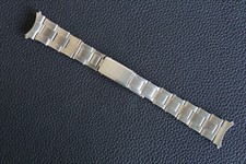 VINTAGE 19mm RIVETTED Stainless Steel Bracelet Curved Ends Fits OMEGA ROLEX YEMA
