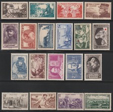 France Timbres Année Complète 1940 Neuf ** V/VERSO n° 451 à 469-- V. DESCRIPT