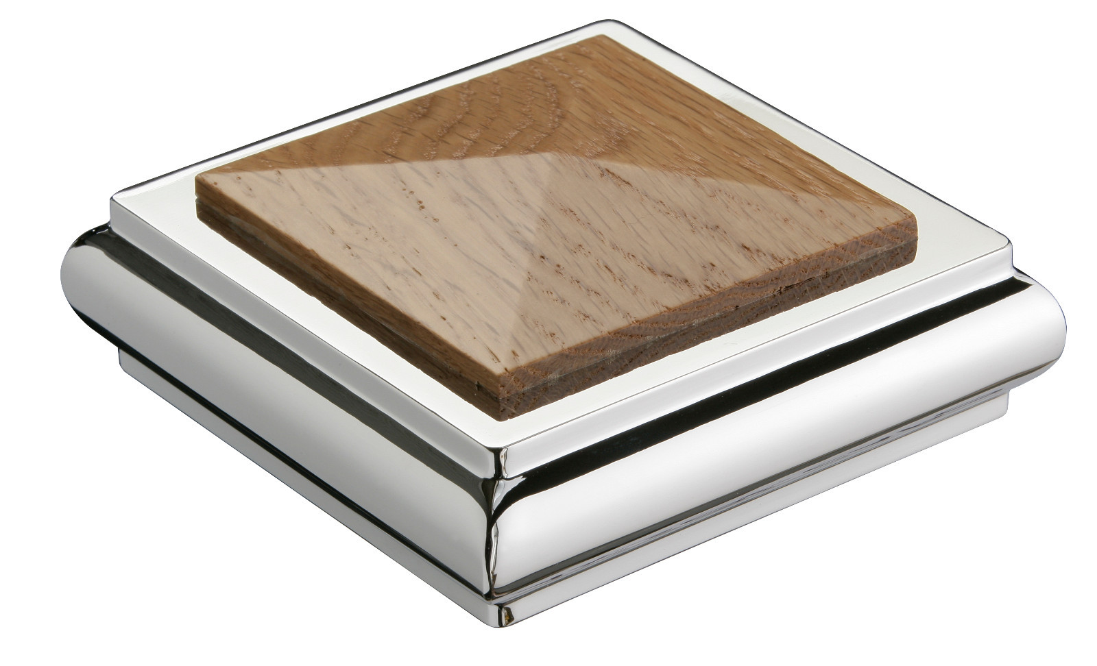 Cheshire Solo Newel Post Cap Chrome Brushed Oak Pine Select Timber and