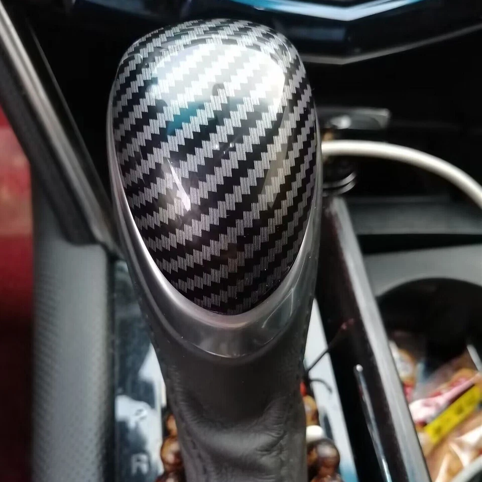 Carbon Fiber Gear Shift Knob Trim Cover Decor For Cadillac ATS SRX XTS Foto 3 de 3