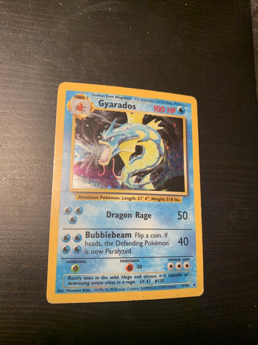 Gyarados 6/102 Pokemon Card Base Set Unlimited Rare Near Mint Holo