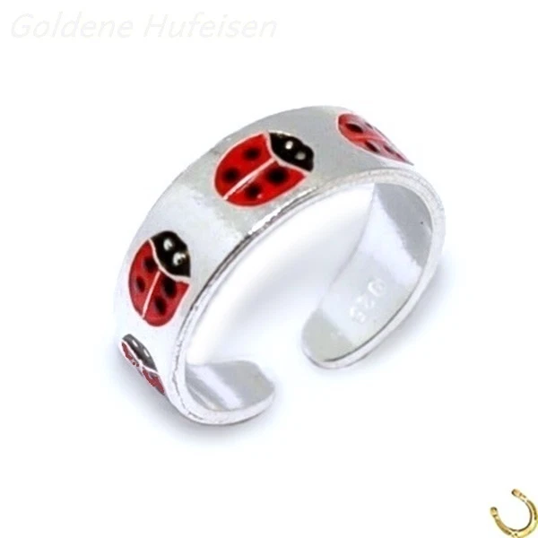 ZEHENRING Marienkäfer 925 Sterling Silber Zehring Fuß-Ring / 489