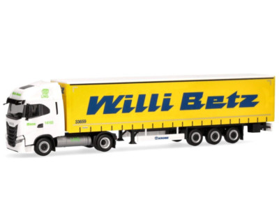 Herpa 317931 Iveco S-Way LNG Gardinenplanen Sattelzug  ''Willi Betz'' 1:87