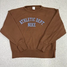Nike Sportswear Sweatshirt Size Medium Club Fleece Crewneck  Brown
