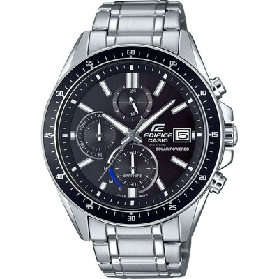 Casio Edifice EFS-S510D-1AVUEF Men's Solar Chronograph Watch - Black Dial, Stain