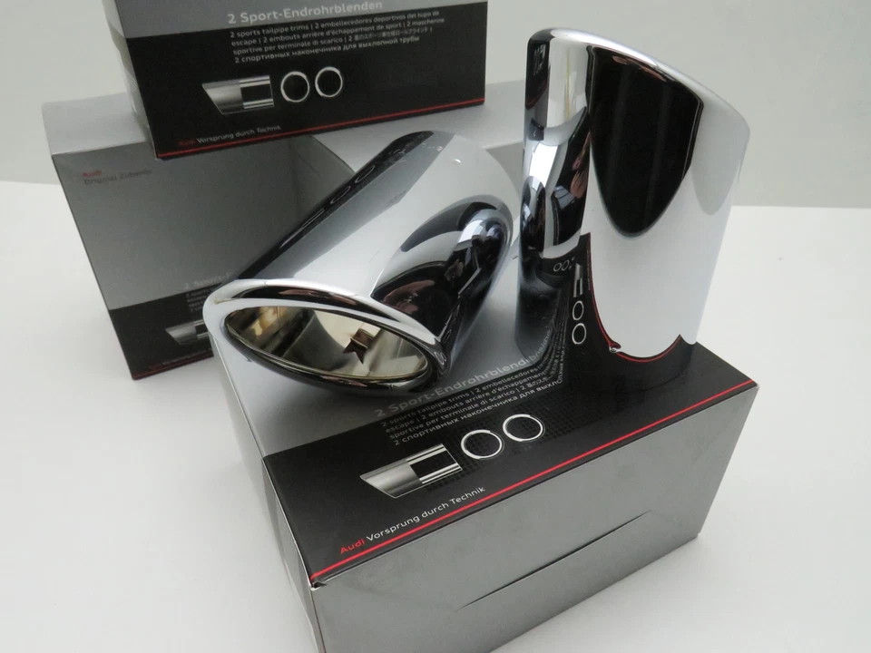 Original Audi Auspuffblende A4 A5 A6 Q5 Endrohr S-Line Chrom Auspuff  80mm - Bild 2 von 4