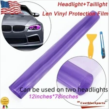 Fit For Headlight+taillight Purple Tint Film Lens Vinyl Wrap Protection 12"x78"