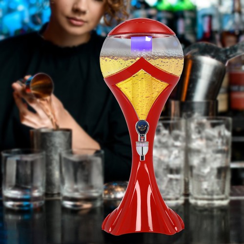 3L Beer Tower Beverage Dispenser Faucet Beverage Drink Dispenser with LED Lights - Picture 17 of 58