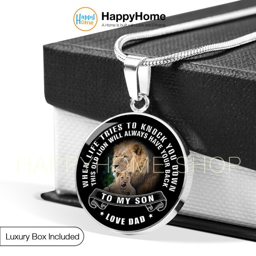 Necklace Gift for Son from Old Lion Dad 