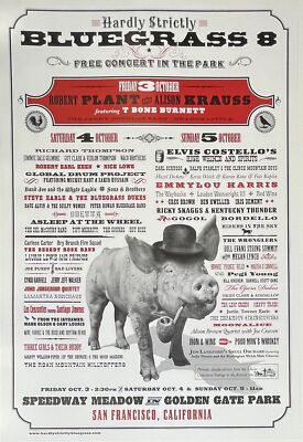 Hardly Strictly Bluegrass Concert Poster at Golden Gate Park San Francisco CA...