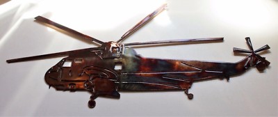 H-3 Helicopter Metal Wall Decor 18 1/2'' x 8''