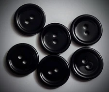 3/4" 2-Hole Black Craft/Clothing Buttons