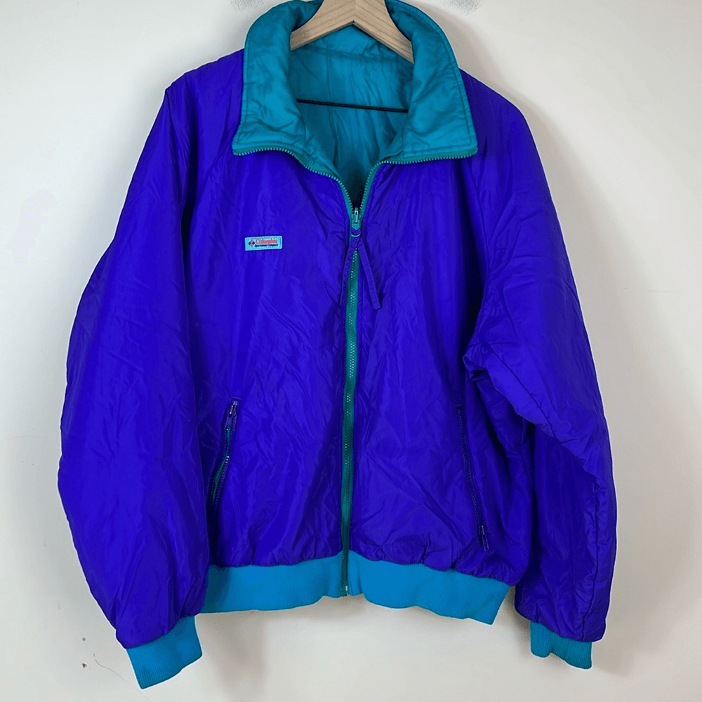 Vintage 80s 90s Columbia Reversible Bomber Jacket Men's Winter Coat US XL  