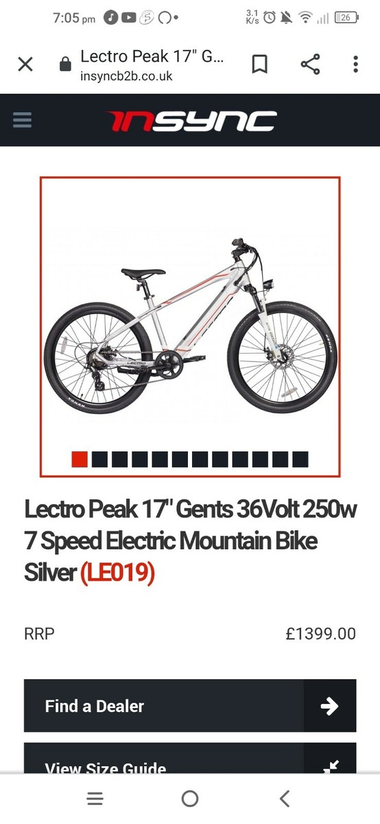 mens electric mountain bike bought in December 2020 for 1299