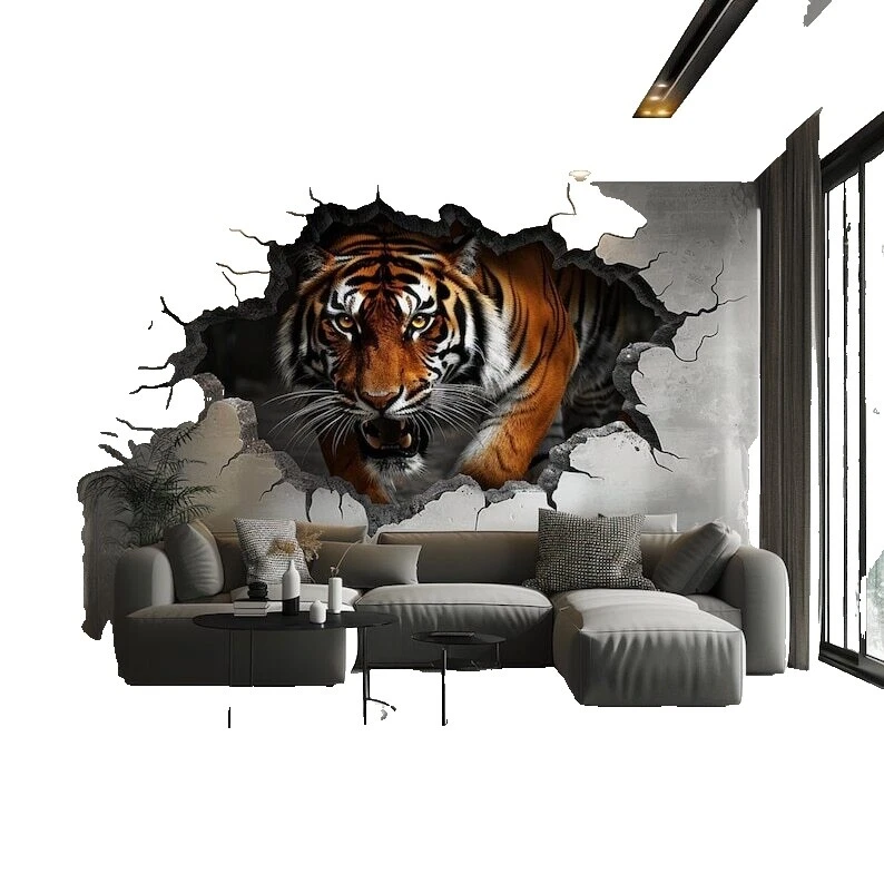 Living Room Tigers Modern Décor Decals, Stickers & Vinyl Art