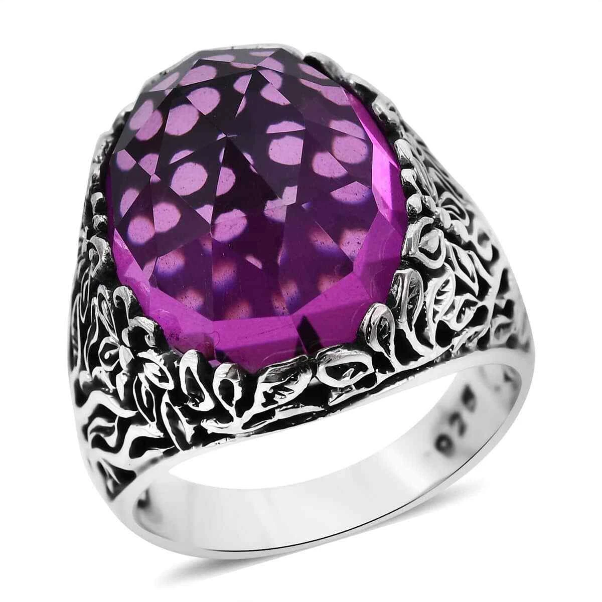 20.75ctw Bali Legacy African Lilac Quartz Triplet Ring Sterling