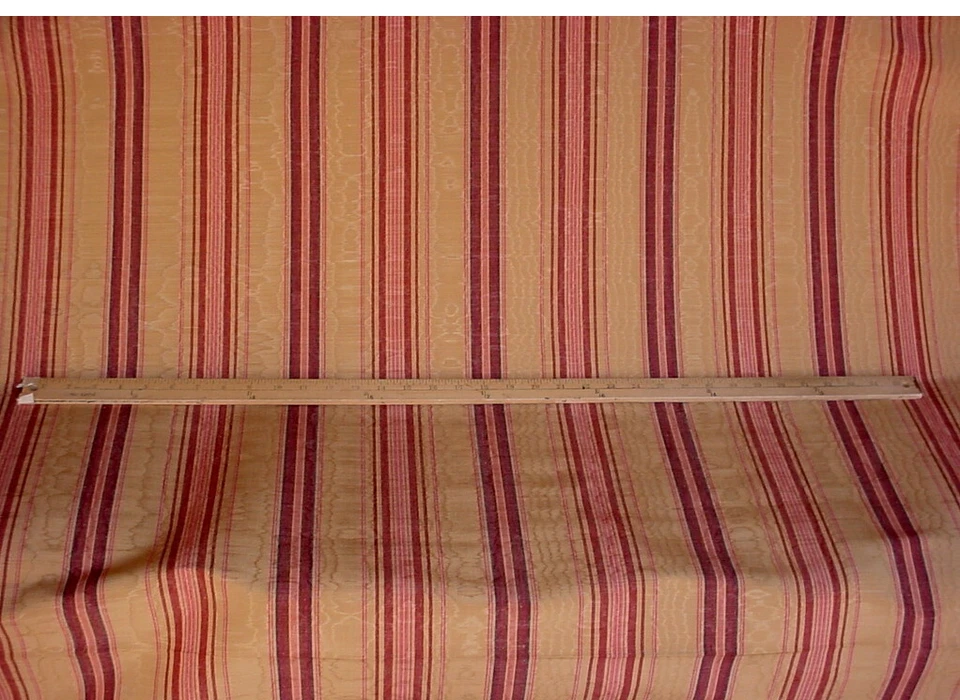 2-5/8Y GP & J Baker J0656 Meredith Gold Rosewood Moire Stripe Upholstery Fabric - Image 2 of 4