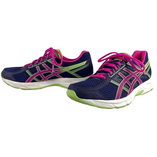 Asics Womens Sz 9.5 M GEL-Contend 4 T765Q Mesh Running Shoes Mid Blue Green Pink - Picture 4 of 10