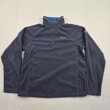 CRAGHOPPERS Fleece Jumper Medium Blue Mens 1/4 Zip High Neck Embroidered Logo