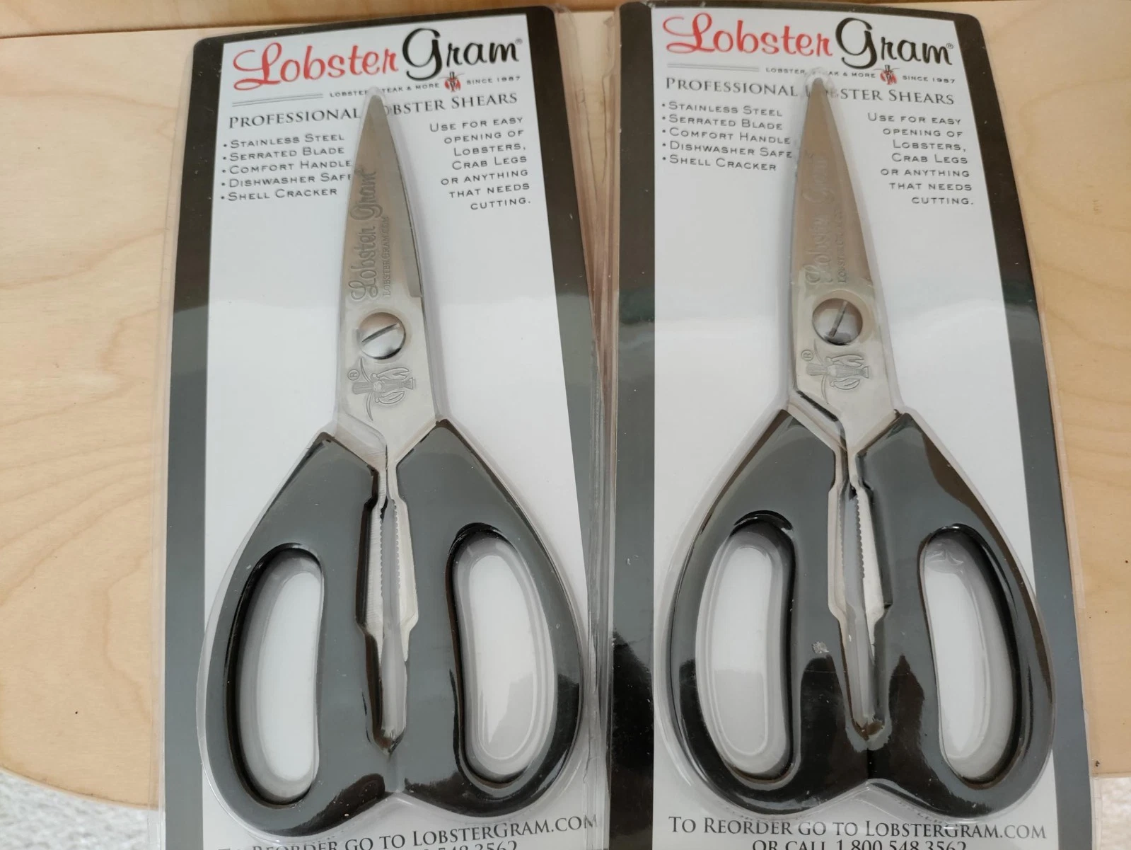Set of 2 Lobster Gram Professional Lobster Shears ~ Shell Crackers ~ NEW