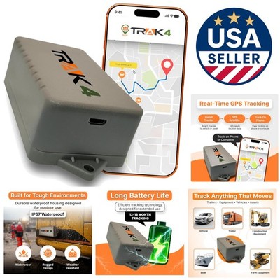 Trak4 GPS Tracker: Reliable Asset Tracking, Waterproof, 12-18  Battery Life