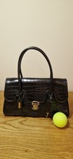 Osprey Leather Lockable Handbag Black Used Twice E35