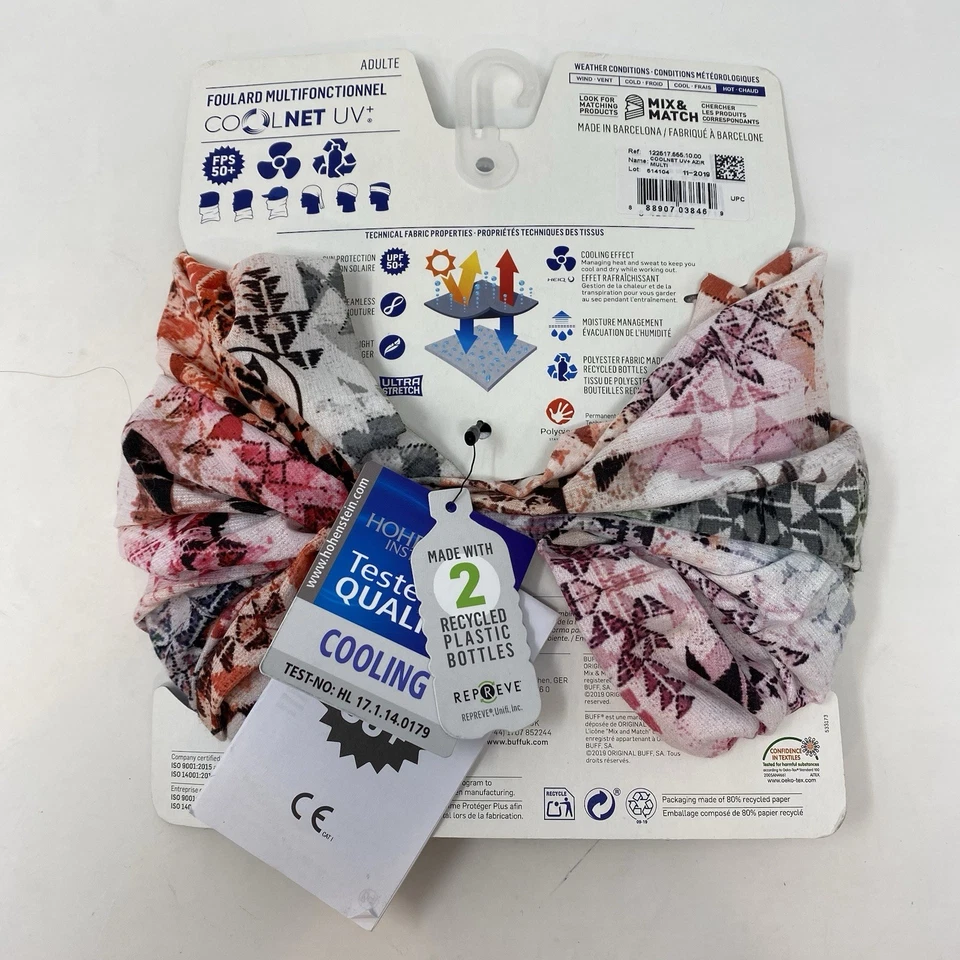 BUFF  Standard CoolNet UV+ Insect Shield Multifunctional Headwear Tribal Hiking - Image 2 of 4